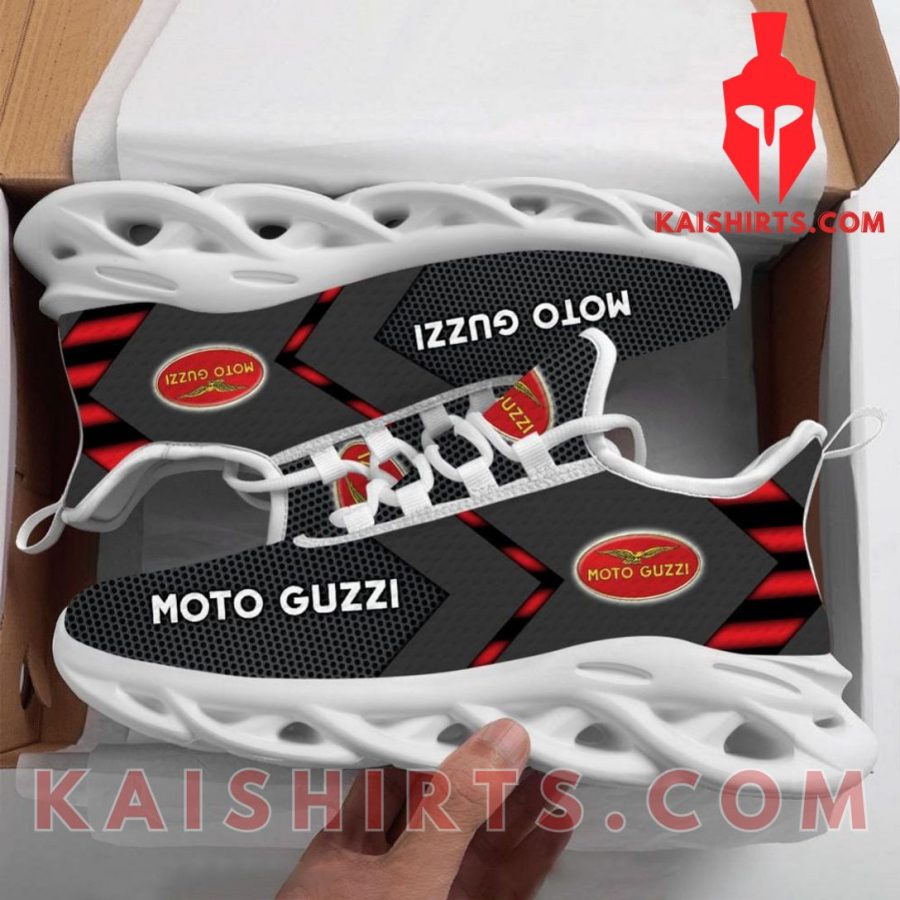 Moto Guzzi Car Style 7 Custom Name Clunky Maxsoul Sneaker - Grey Red arrow Pattern's Product Pictures - Kaishirts.com