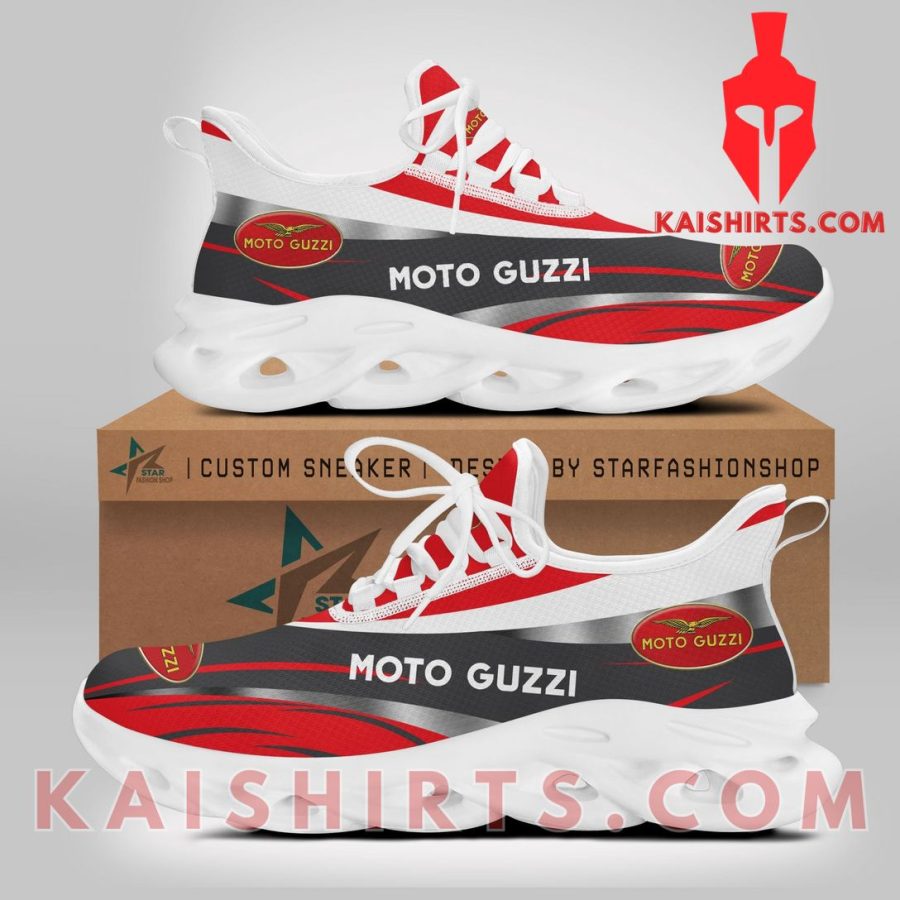 Moto Guzzi Car Style 8 Custom Name Clunky Maxsoul Sneaker - Grey Red animal Print Pattern's Product Pictures - Kaishirts.com