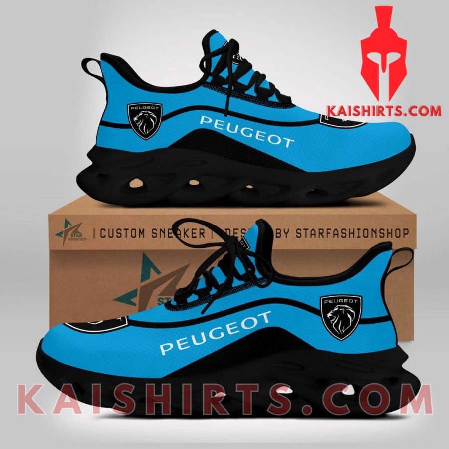 Peugeot car Style 1 Custom Name Clunky Maxsoul Sneaker - Blue Color, Curve Line Pattern's Product Pictures - Kaishirts.com