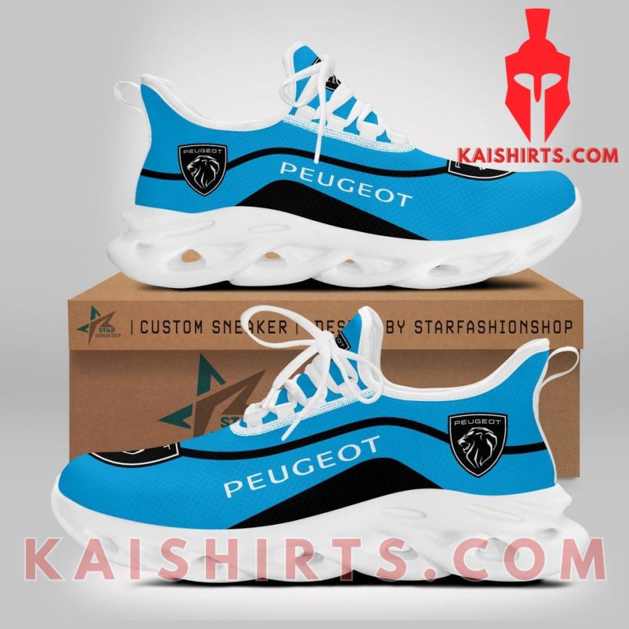 Peugeot car Style 1 Custom Name Clunky Maxsoul Sneaker - Blue Color, Curve Line Pattern's Product Pictures - Kaishirts.com