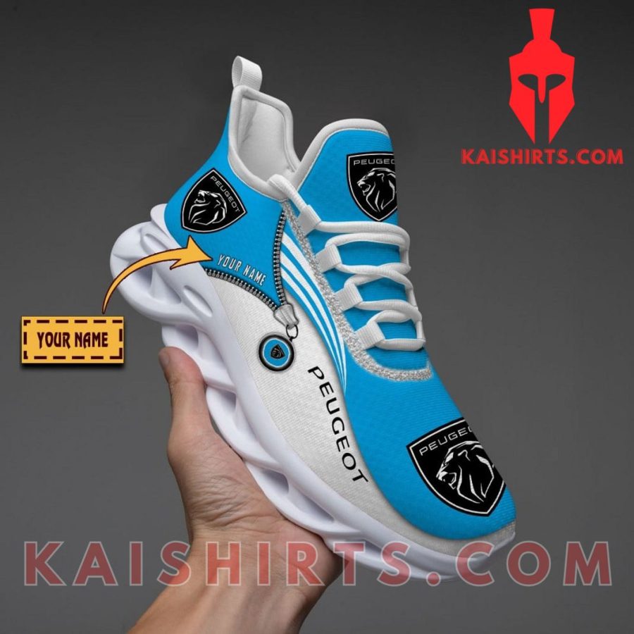 Peugeot car Style 4 Custom Name Clunky Maxsoul Sneaker - Blue White Color, Wave Pattern's Product Pictures - Kaishirts.com