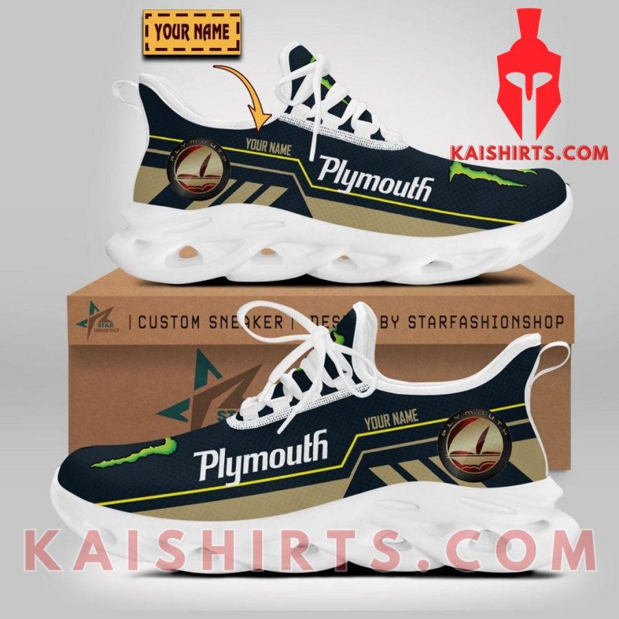 Plymouth Car Monster Energy Custom Name Clunky Maxsoul Sneaker - Black Color, Three Stripe Pattern's Product Pictures - Kaishirts.com