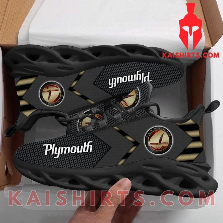 Plymouth Car Style 4 Custom Name Clunky Maxsoul Sneaker - Black Grey Color, Arrow Pattern's Product Pictures - Kaishirts.com