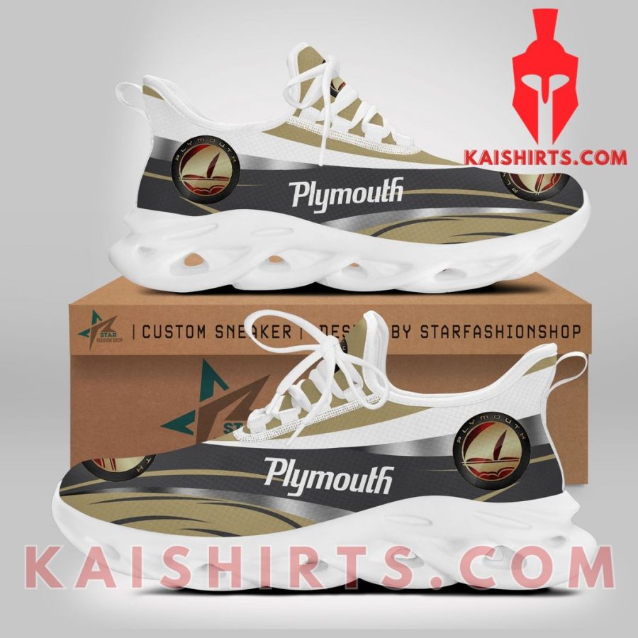 Plymouth Car Style 5 Custom Name Clunky Maxsoul Sneaker - Brown Grey Color, Windy Pattern's Product Pictures - Kaishirts.com