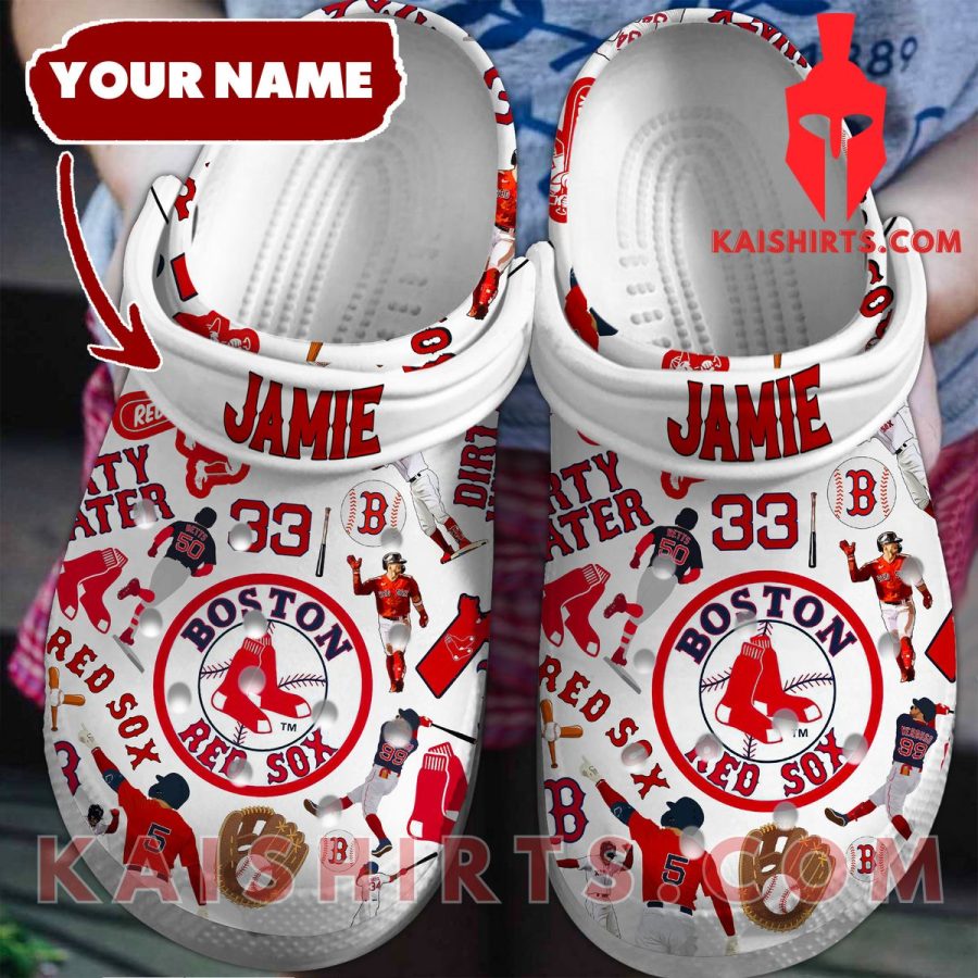 Boston Red Sox Custom Name Clogband Crocs Shoes's Product Pictures - Kaishirts.com