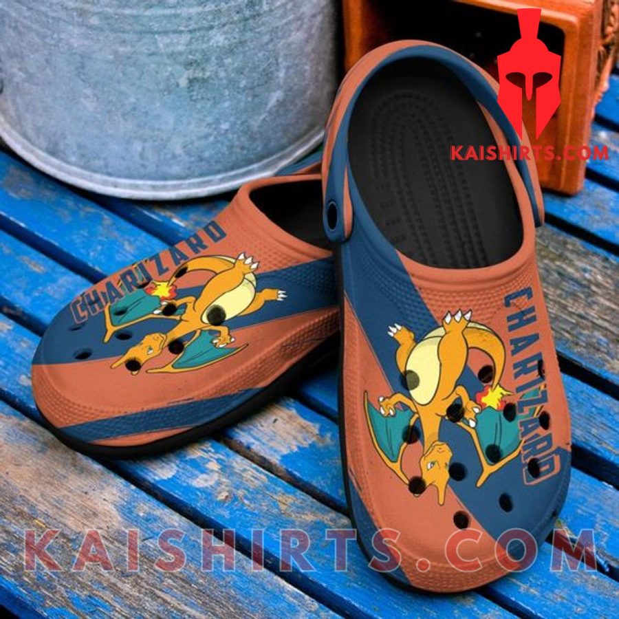 Charizard Fire Flying Type Pokemon Cute Crocs Classic Clogs Shoes In Blue Red's Product Pictures - Kaishirts.com