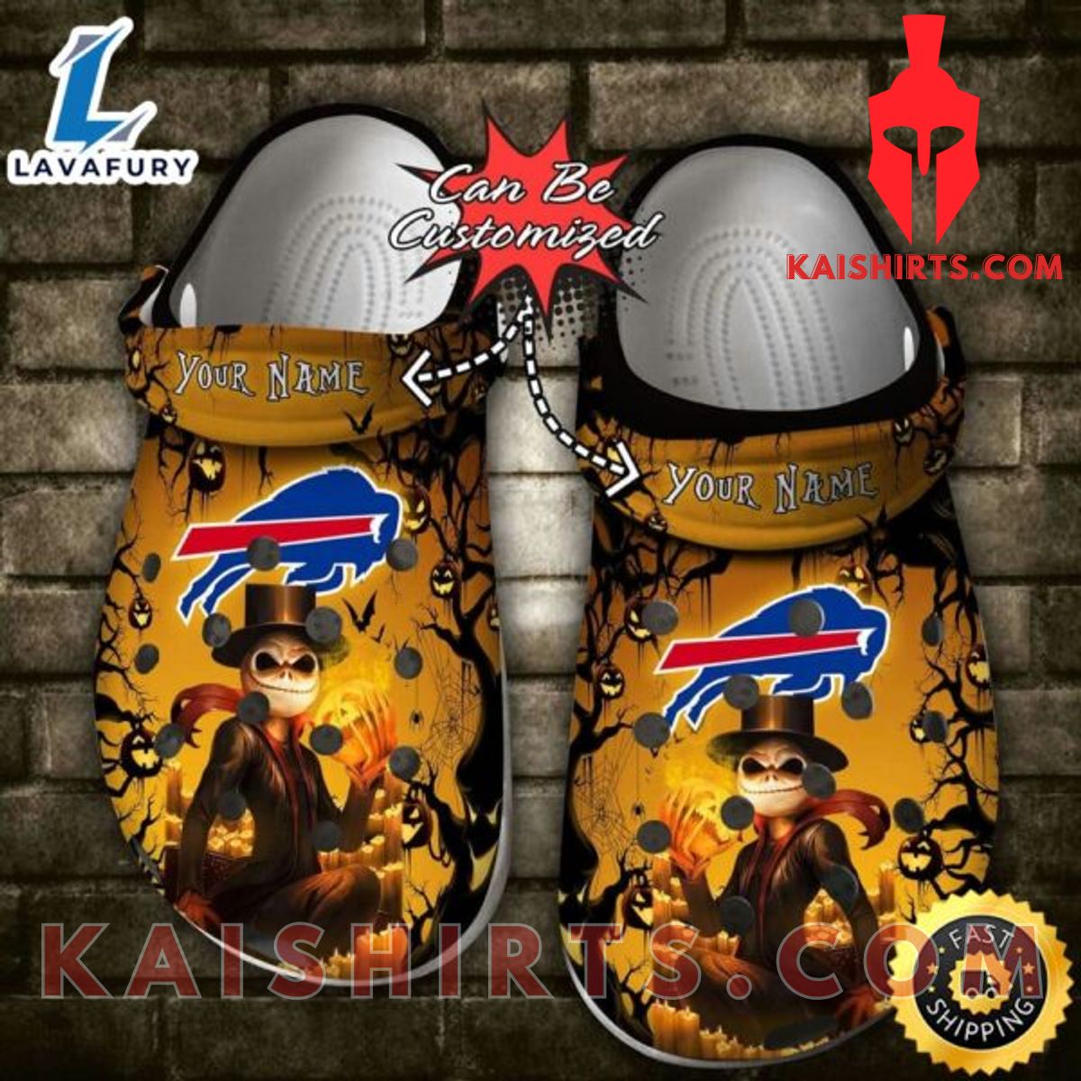Personalized Buffalo Bills Halloween Light Nightmare Before Christmas Crocs Clogs Crocband Shoes