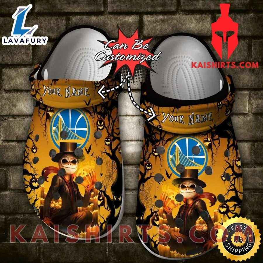 Personalized Golden State Warriors Halloween Light Nightmare Before Christmas Crocs Clogs Crocband Shoes's Product Pictures - Kaishirts.com