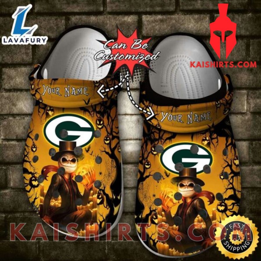 Personalized Green Bay Packers Halloween Light Nightmare Before Christmas Crocs Clogs Crocband Shoes's Product Pictures - Kaishirts.com
