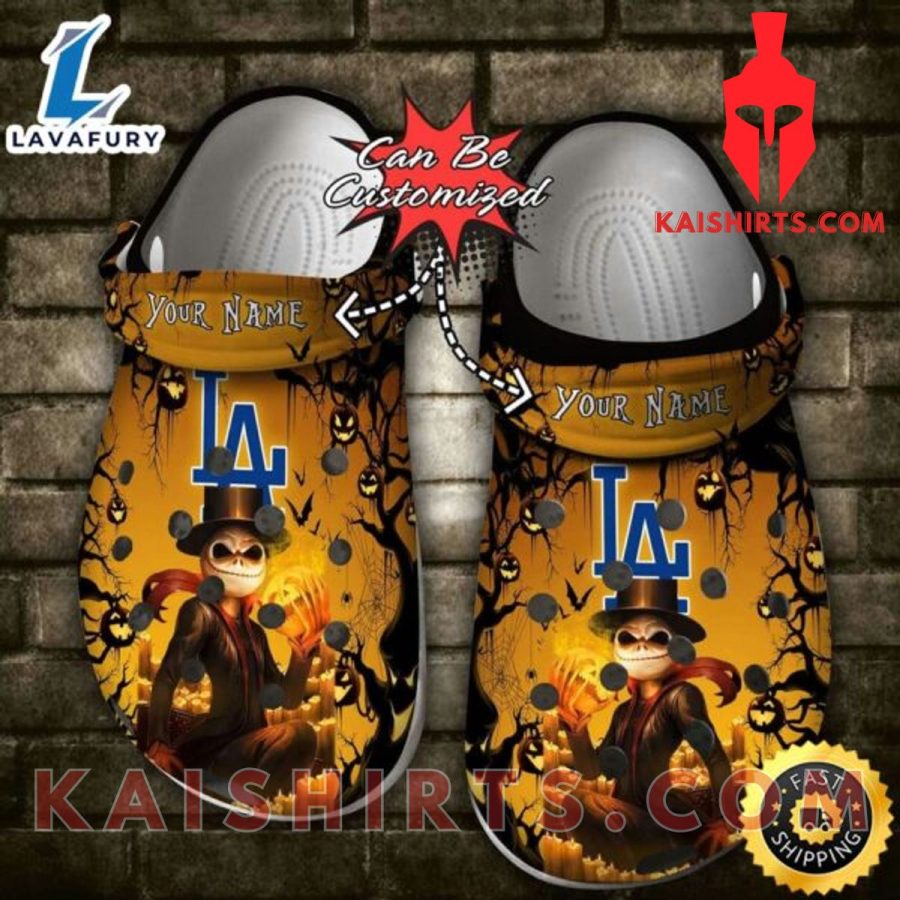 Personalized Los Angeles Dodgers Halloween Light Nightmare Before Christmas Crocs Clogs Crocband Shoes's Product Pictures - Kaishirts.com
