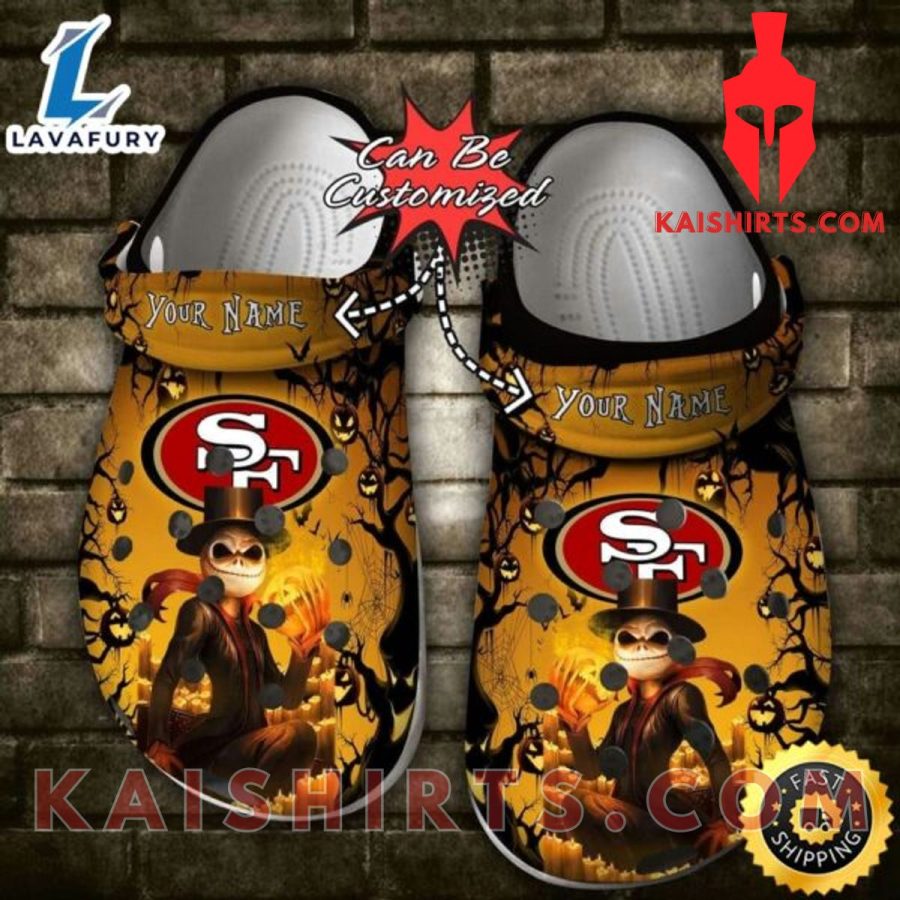 Personalized SF 49ers Halloween Light Nightmare Before Christmas Crocs Clogs Crocband Shoes's Product Pictures - Kaishirts.com