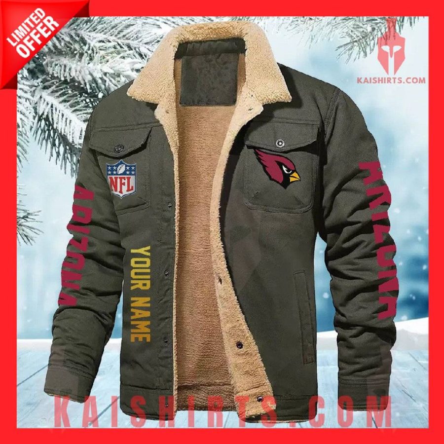 Arizona Cardinals NFL Fleece Leather Jacket's Product Pictures - Kaishirts.com