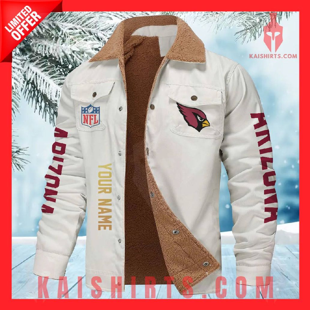 Arizona Cardinals NFL Fleece Leather Jacket's Product Pictures - Kaishirts.com
