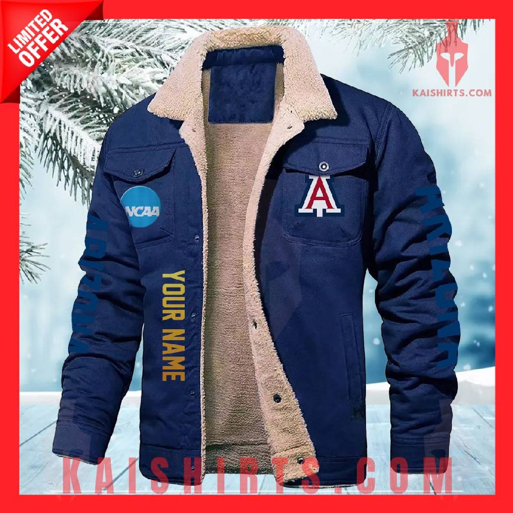 Arizona Wildcats NCAA Fleece Leather Jacket's Product Pictures - Kaishirts.com