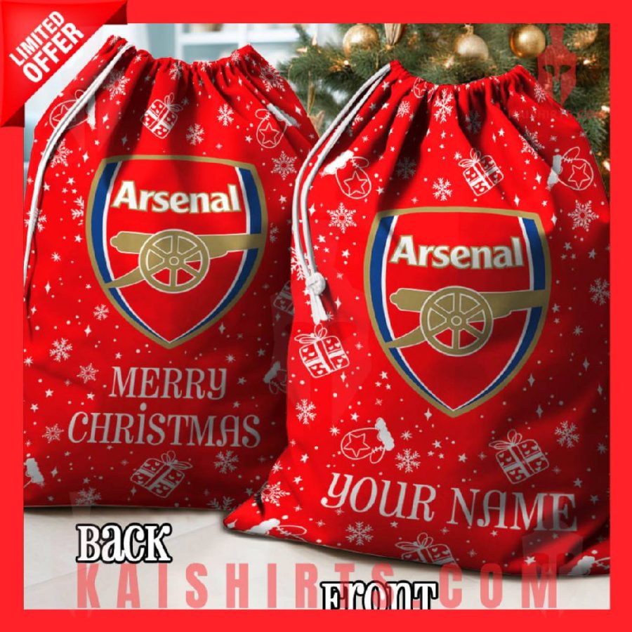 Arsenal EPL Personalized Christmas Backpack Sack's Product Pictures - Kaishirts.com