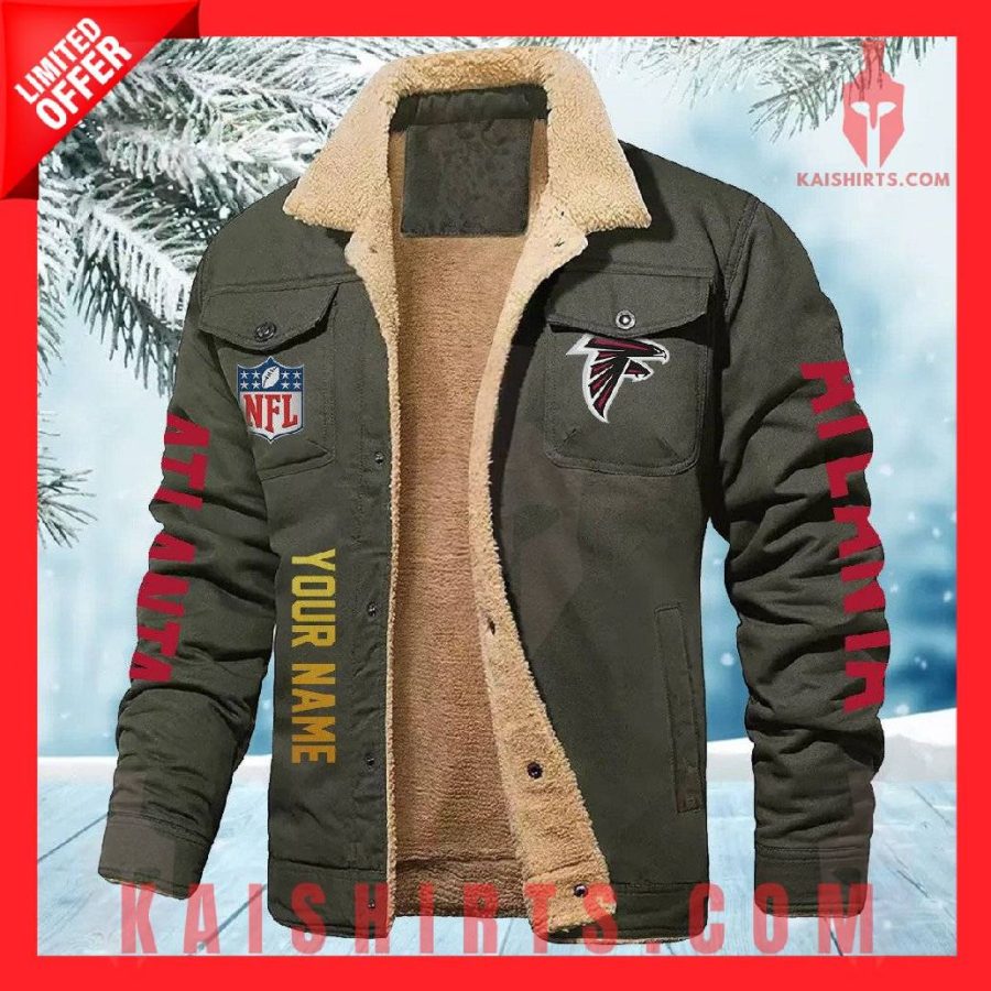 Atlanta Falcons NFL Fleece Leather Jacket's Product Pictures - Kaishirts.com