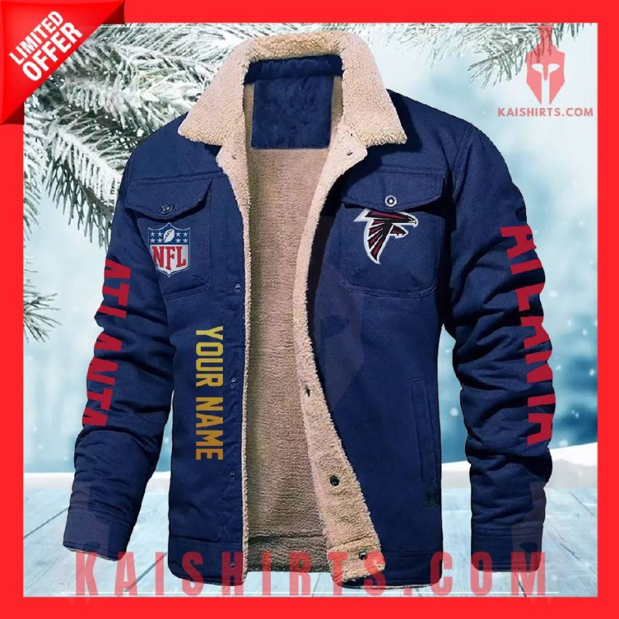 Atlanta Falcons NFL Fleece Leather Jacket's Product Pictures - Kaishirts.com