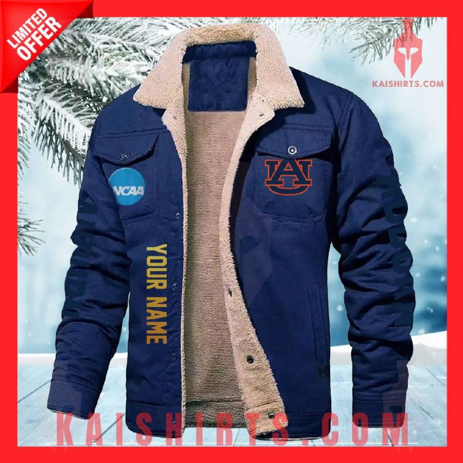 Auburn Tigers NCAA Fleece Leather Jacket's Product Pictures - Kaishirts.com