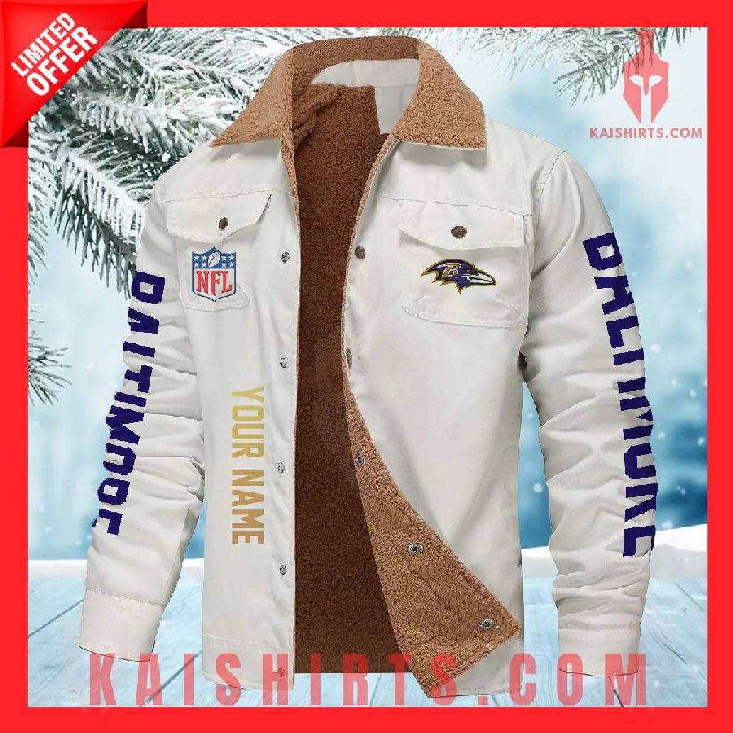 Baltimore Ravens NFL Fleece Leather Jacket's Product Pictures - Kaishirts.com