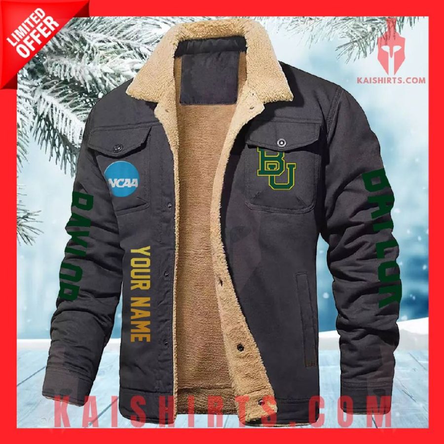 Baylor Bears NCAA Fleece Leather Jacket's Product Pictures - Kaishirts.com