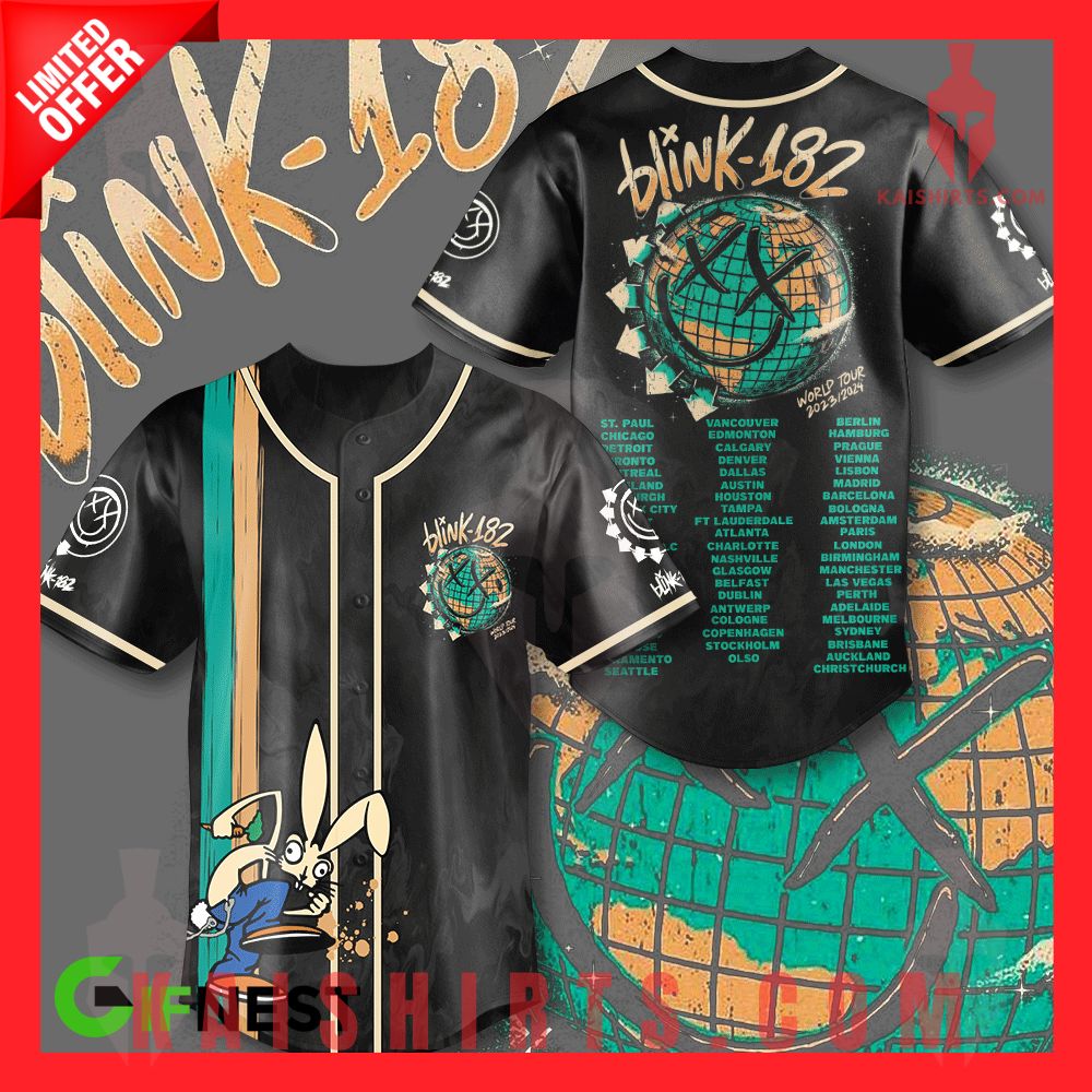 Blink-182 2023/2024 Word Tour Jersey's Product Pictures - Kaishirts.com
