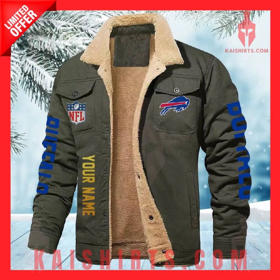 Buffalo Bills NFL Fleece Leather Jacket's Product Pictures - Kaishirts.com