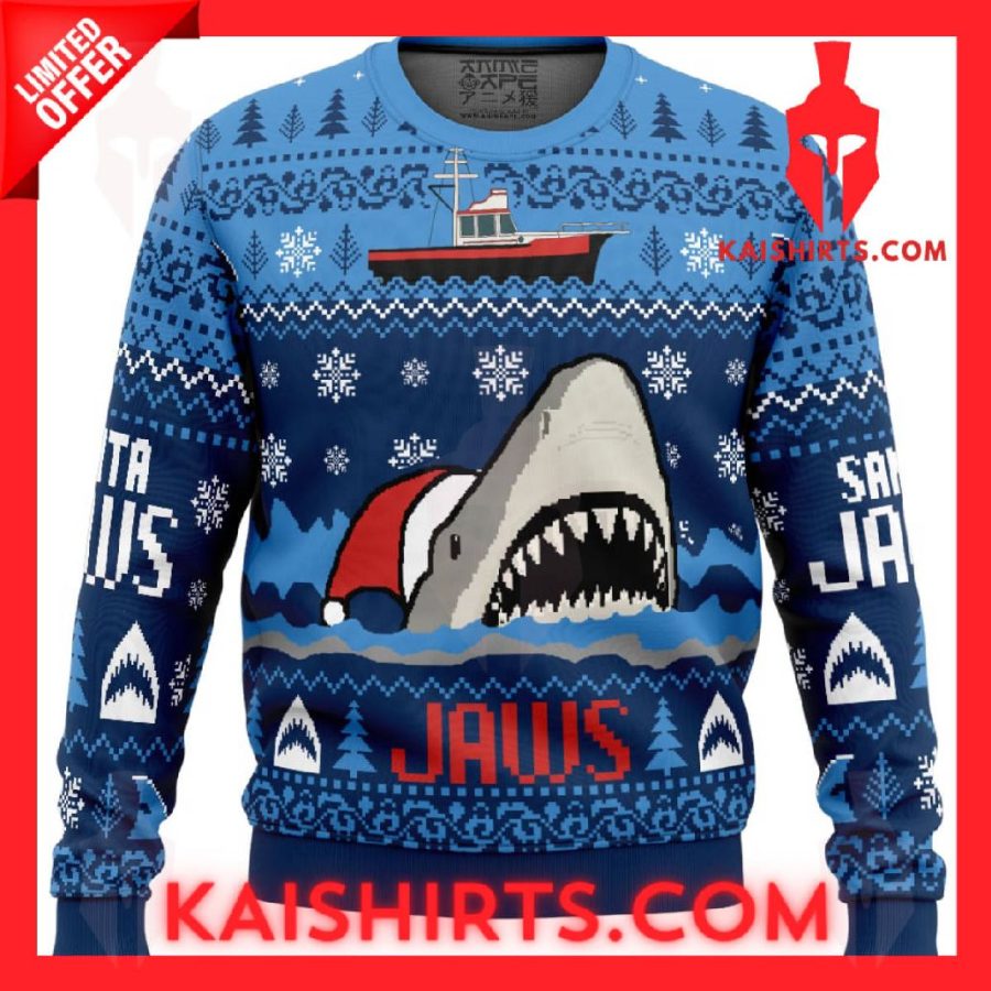 Christmas Shark Santa Jaws Ugly Christmas Sweater's Product Pictures - Kaishirts.com
