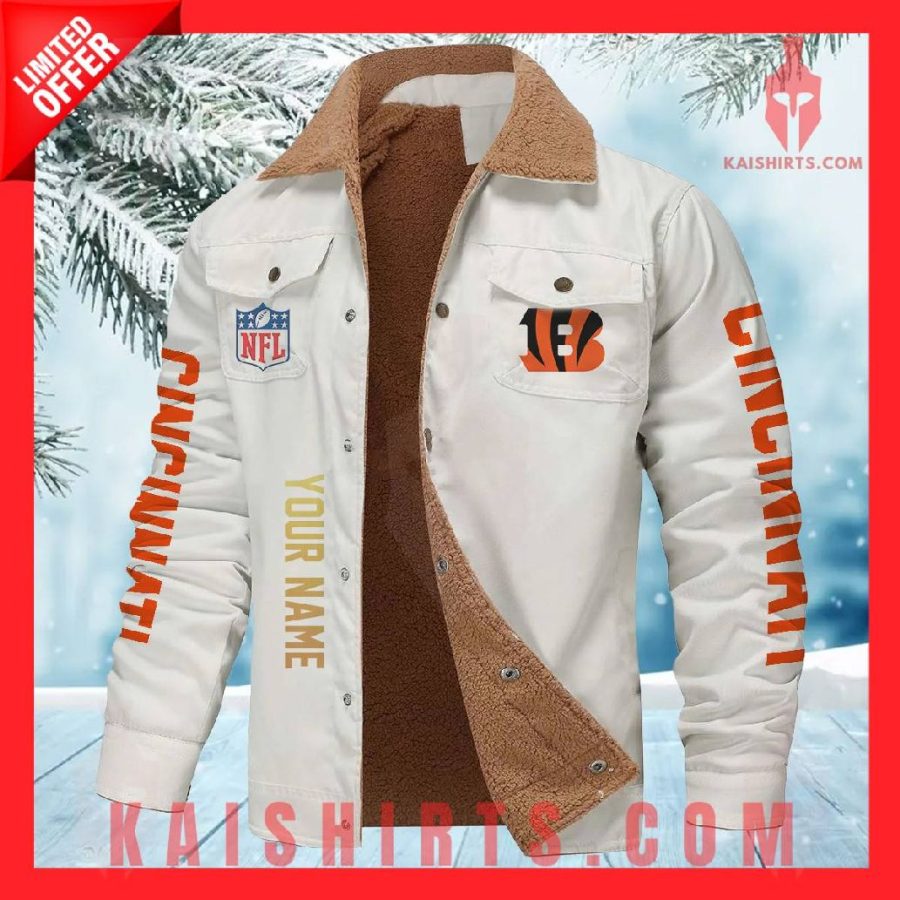 Cincinnati Bengals NFL Fleece Leather Jacket's Product Pictures - Kaishirts.com