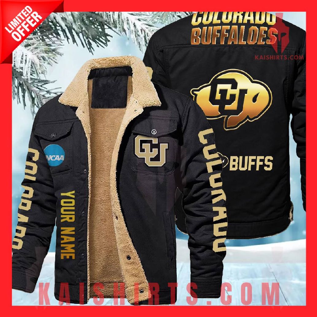 Colorado Buffaloes NCAA Fleece Leather Jacket's Product Pictures - Kaishirts.com