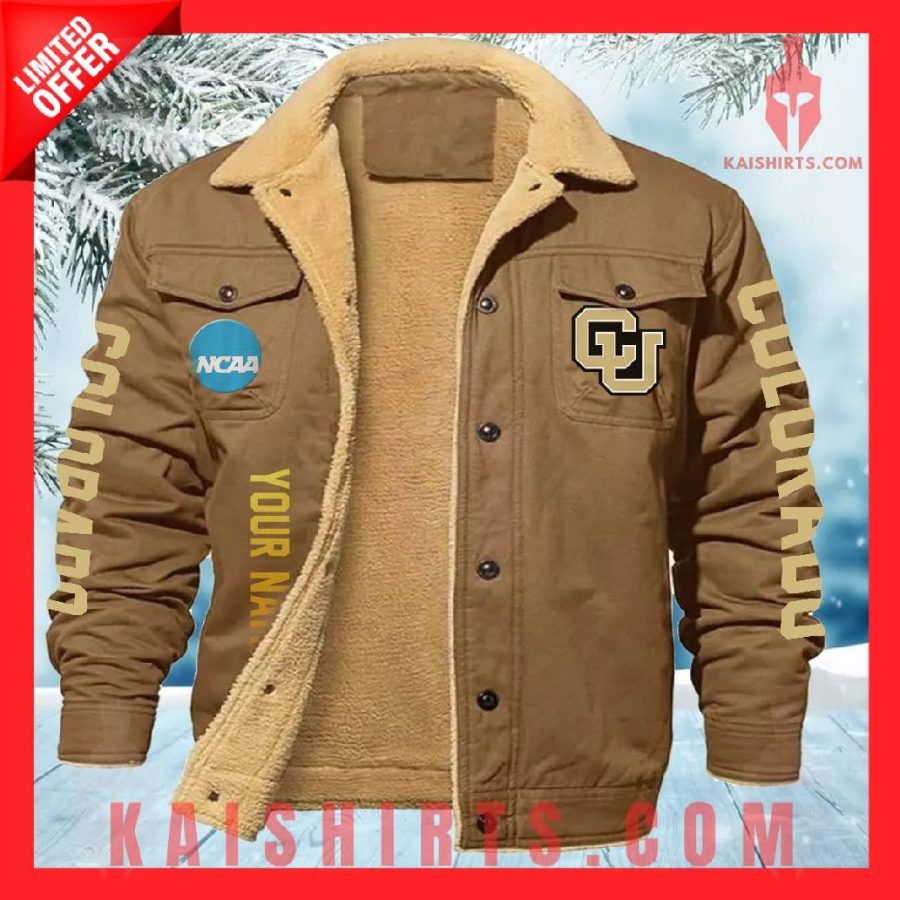 Colorado Buffaloes NCAA Fleece Leather Jacket's Product Pictures - Kaishirts.com
