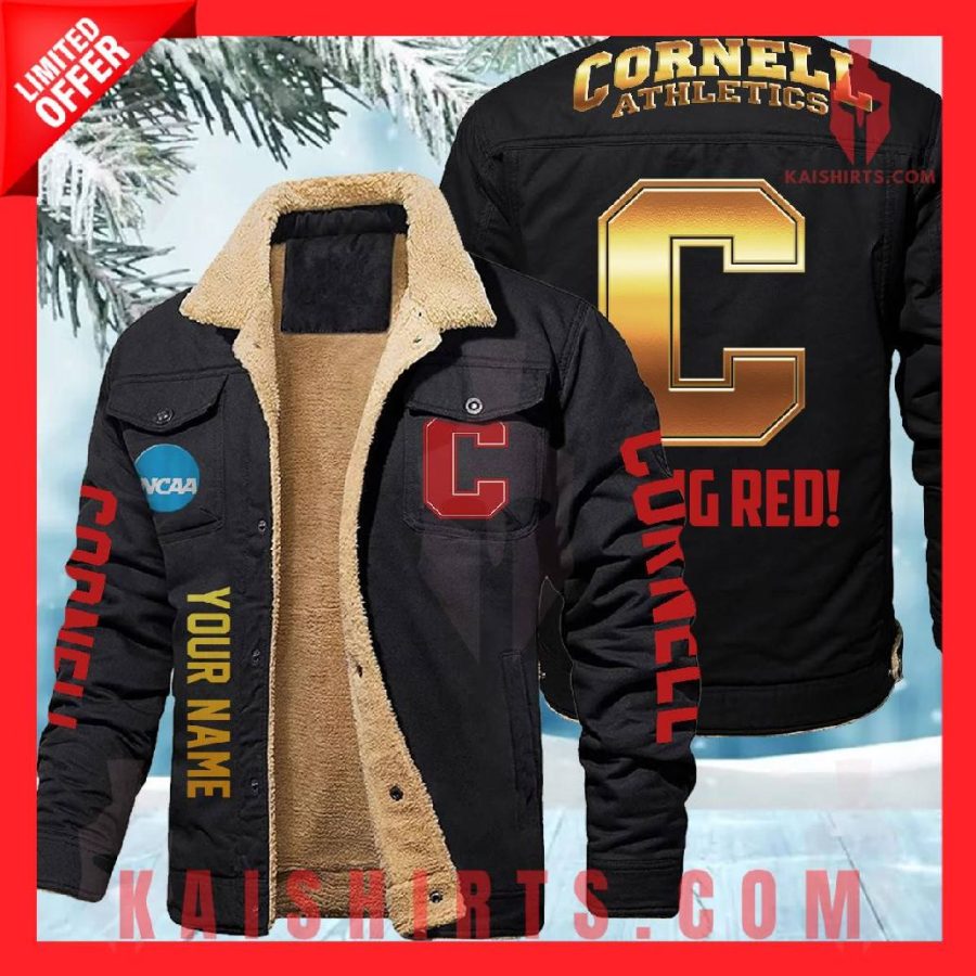Cornell Big Red NCAA Fleece Leather Jacket's Product Pictures - Kaishirts.com