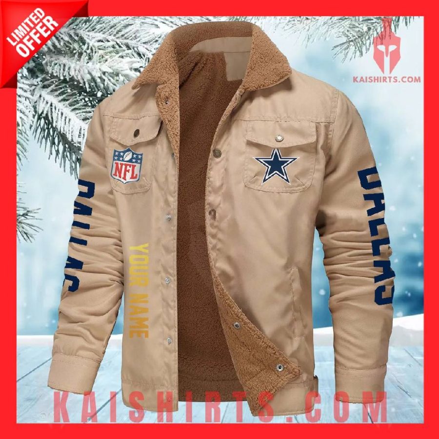 Dallas Cowboys NFL Fleece Leather Jacket's Product Pictures - Kaishirts.com