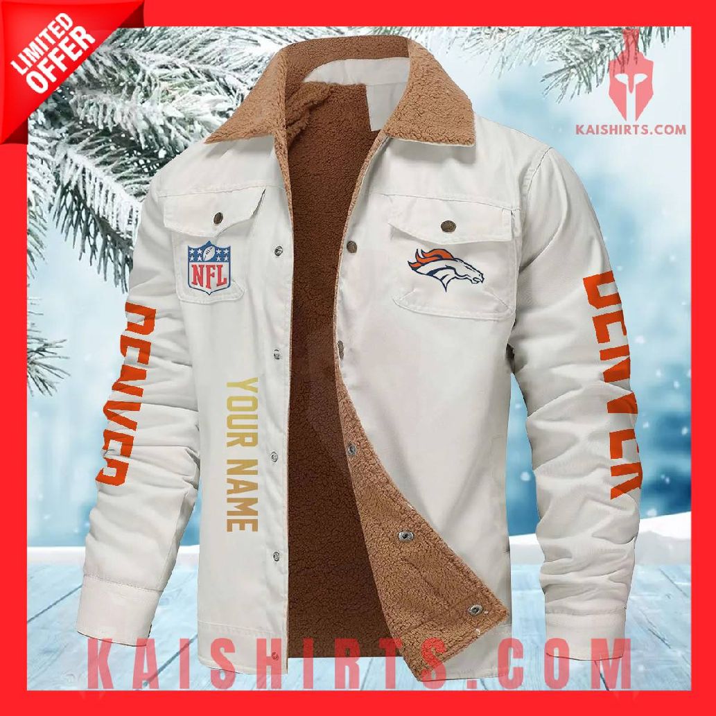 Denver Broncos NFL Fleece Leather Jacket's Product Pictures - Kaishirts.com