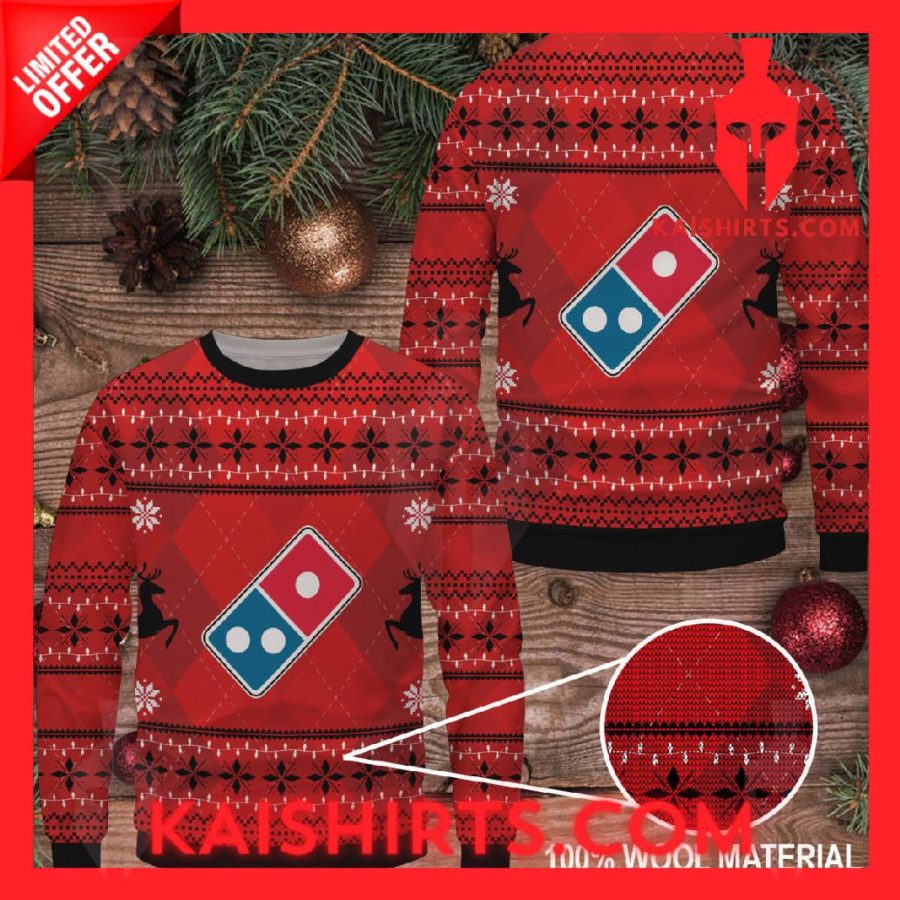 Dominos Pizza Ugly Christmas Sweater's Product Pictures - Kaishirts.com
