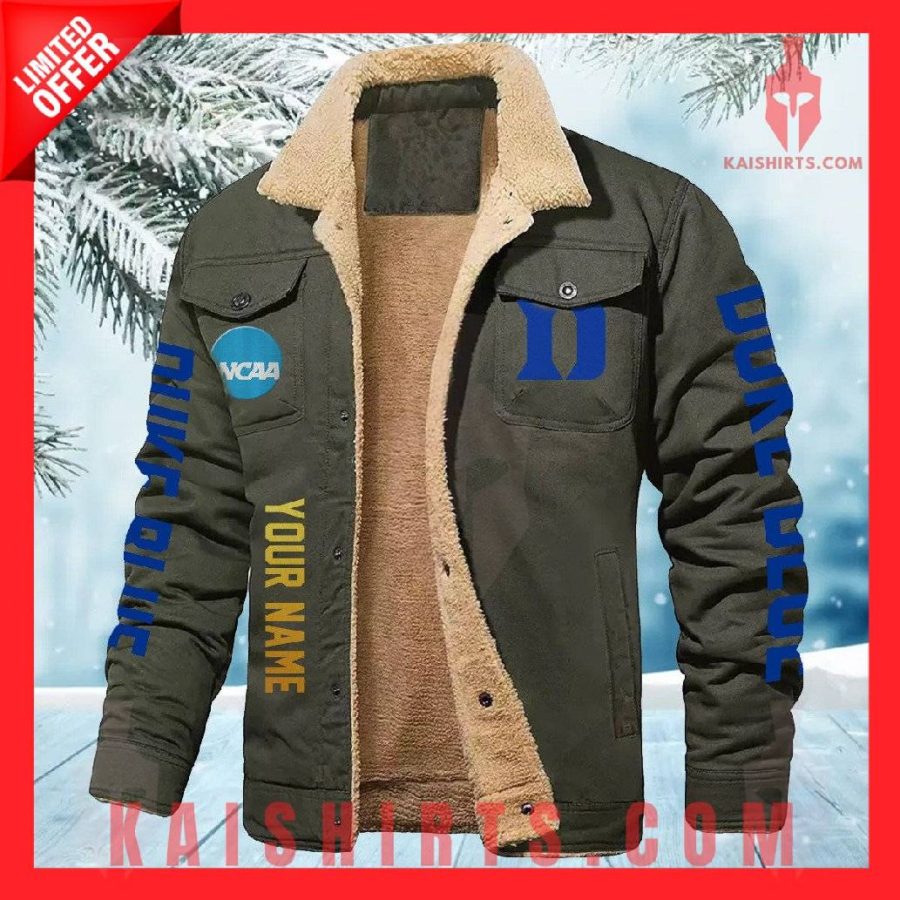Duke Blue Devils NCAA Fleece Leather Jacket's Product Pictures - Kaishirts.com