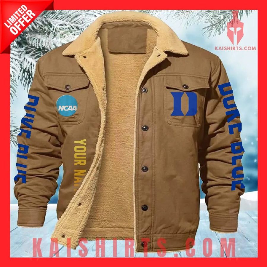 Duke Blue Devils NCAA Fleece Leather Jacket's Product Pictures - Kaishirts.com