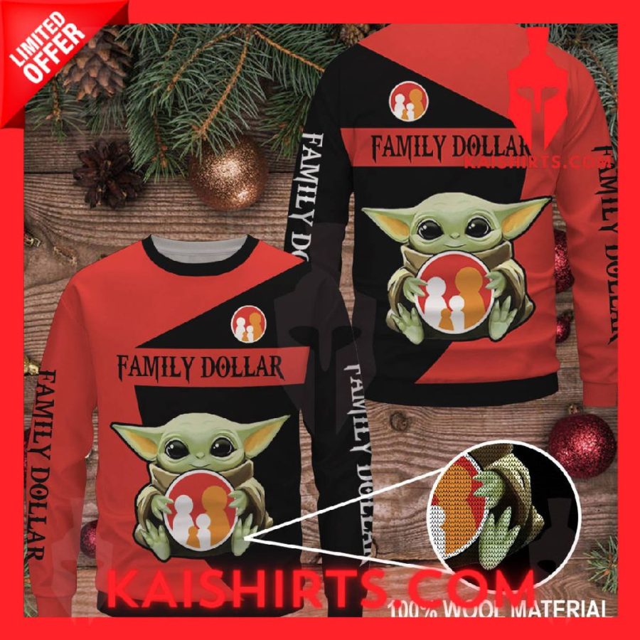 Family Dollar x Baby YodaUgly Christmas Sweater's Product Pictures - Kaishirts.com