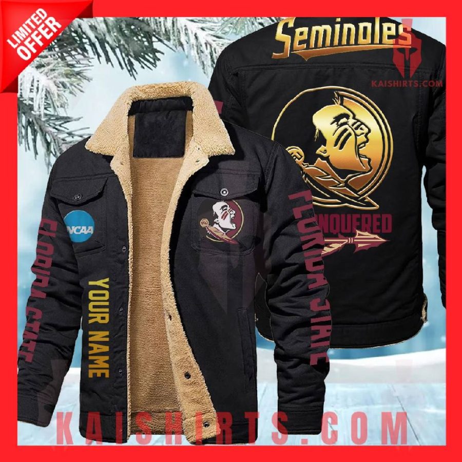 Florida State Seminoles NCAA Fleece Leather Jacket's Product Pictures - Kaishirts.com