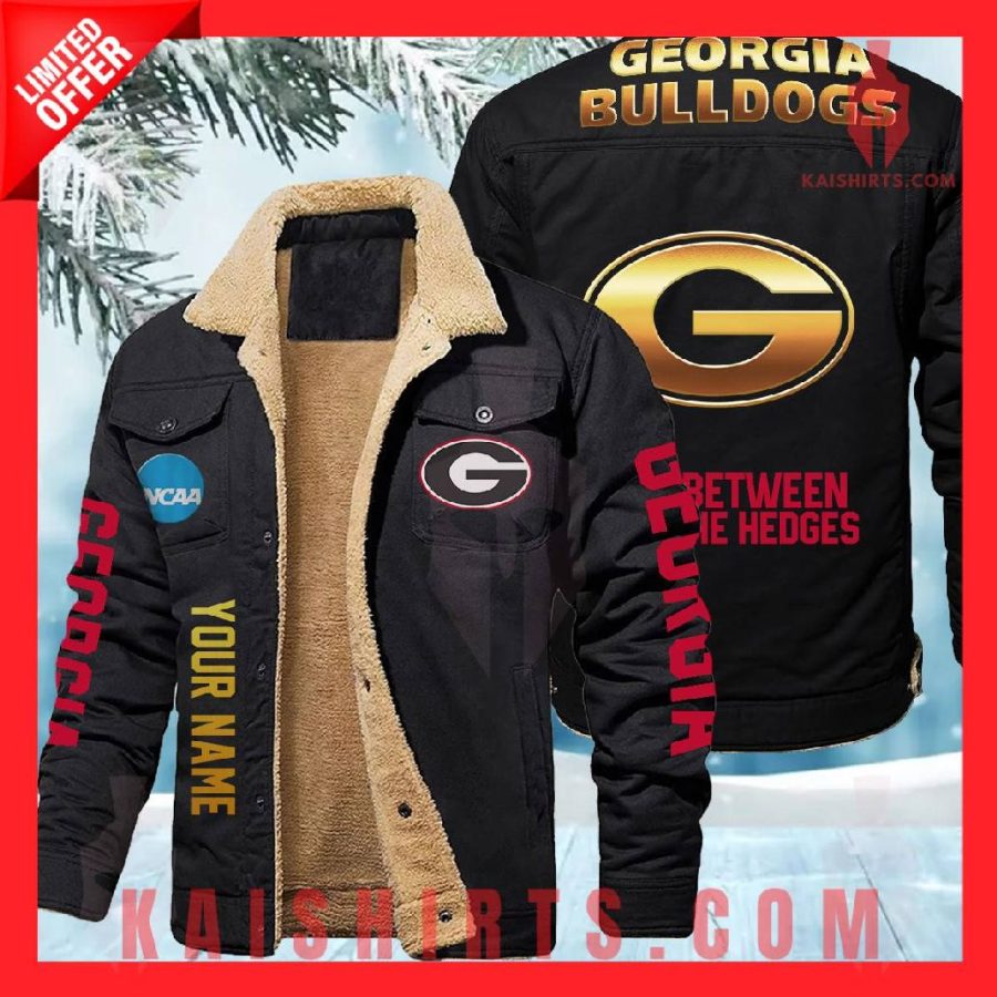 Georgia Bulldogs NCAA Fleece Leather Jacket's Product Pictures - Kaishirts.com