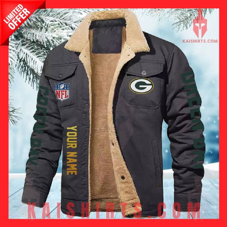 Green Bay Packers NFL Fleece Leather Jacket's Product Pictures - Kaishirts.com