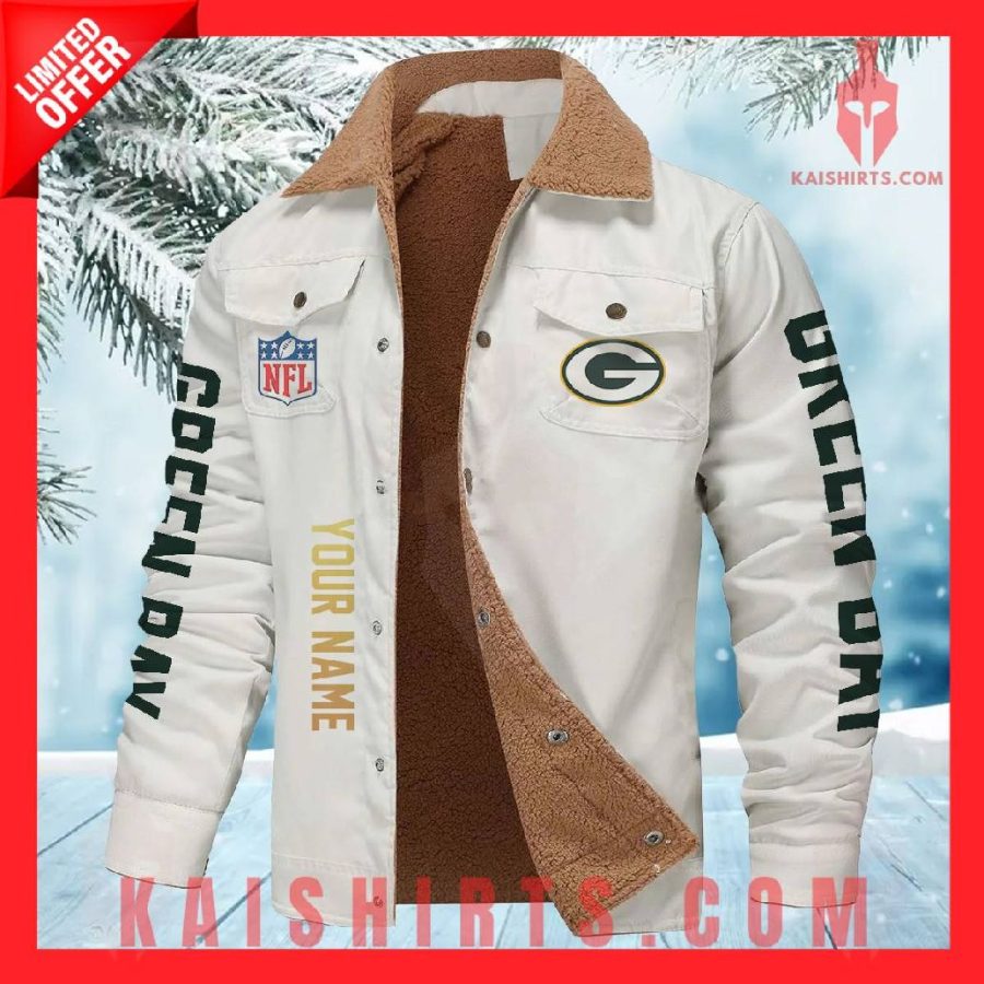 Green Bay Packers NFL Fleece Leather Jacket's Product Pictures - Kaishirts.com