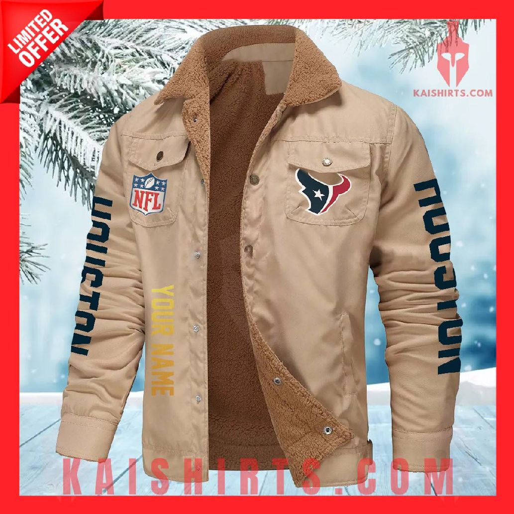 Houston Texans NFL Fleece Leather Jacket's Product Pictures - Kaishirts.com