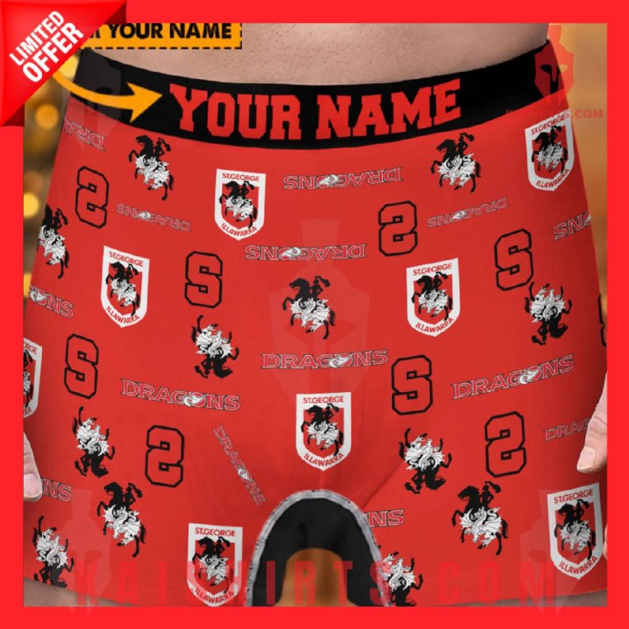 Illawarra Dragons NRL New Personalized Boxers Shorts's Product Pictures - Kaishirts.com