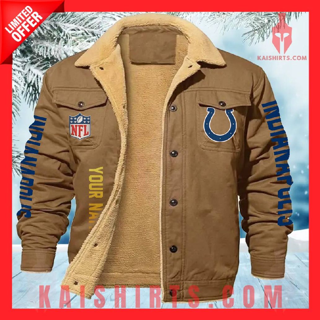 Indianapolis Colts NFL Fleece Leather Jacket's Product Pictures - Kaishirts.com