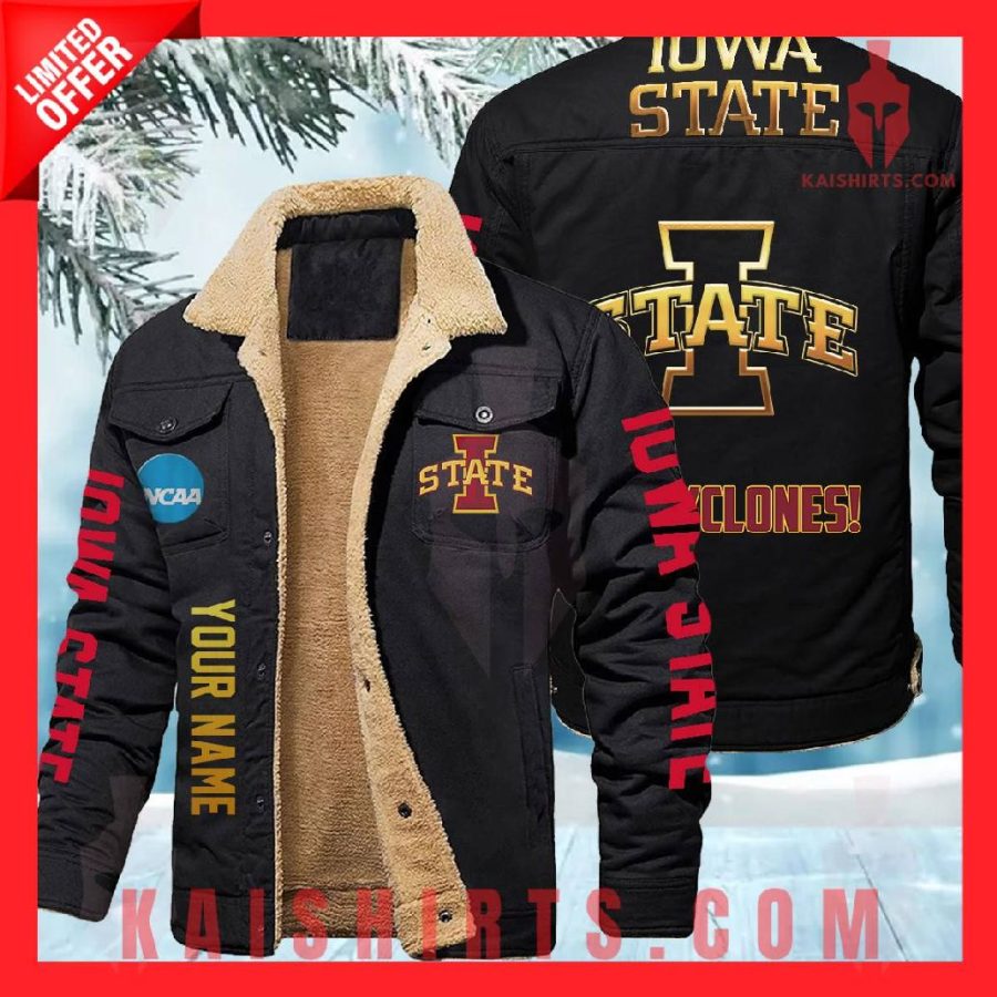Iowa State Cyclones NCAA Fleece Leather Jacket's Product Pictures - Kaishirts.com