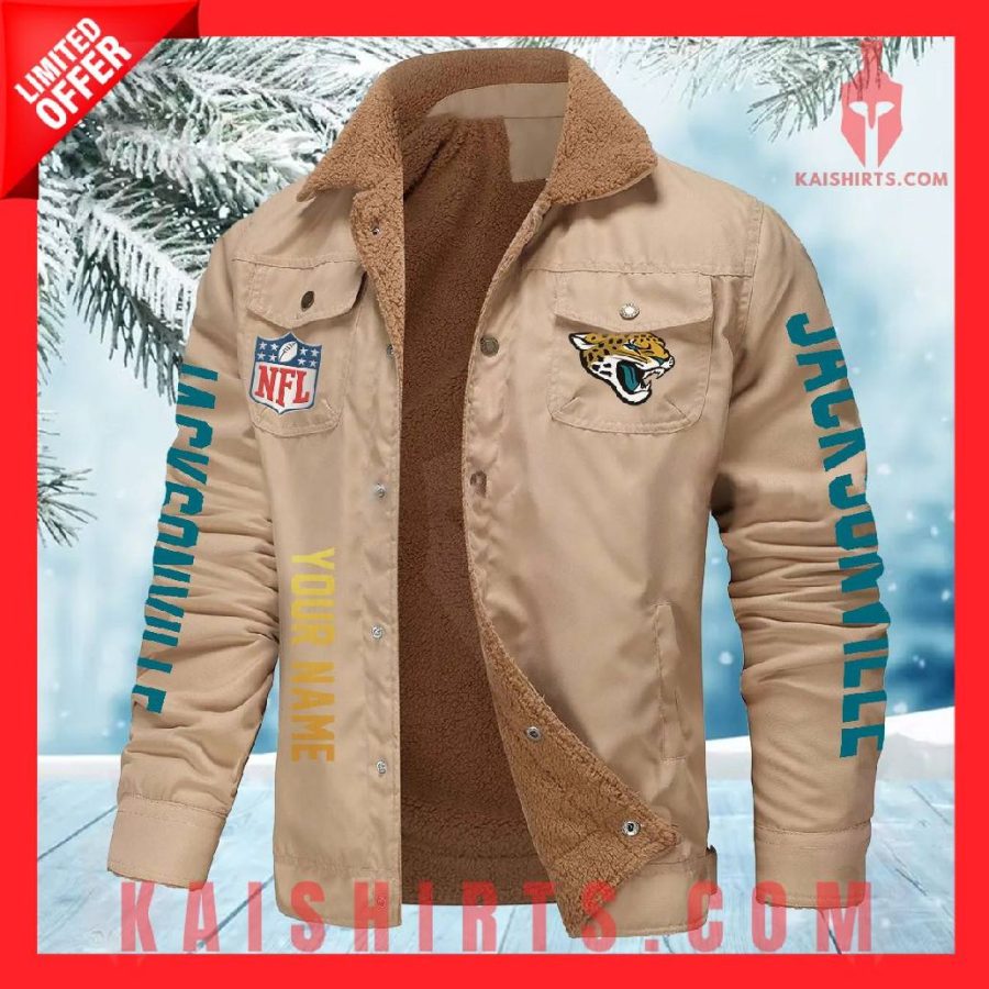 Jacksonville Jaguars NFL Fleece Leather Jacket's Product Pictures - Kaishirts.com