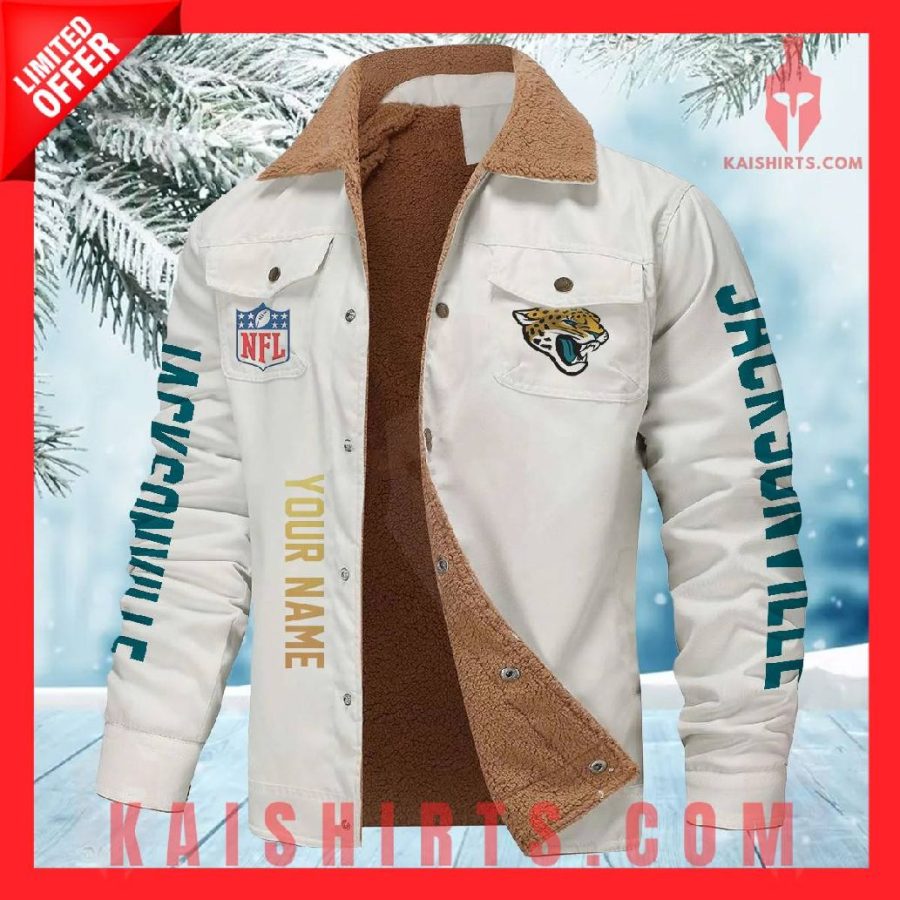 Jacksonville Jaguars NFL Fleece Leather Jacket's Product Pictures - Kaishirts.com