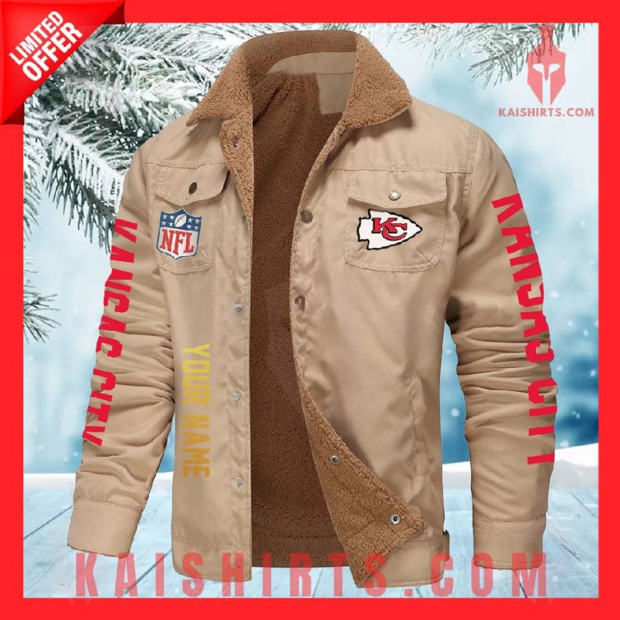 Kansas City Chiefs NFL Fleece Leather Jacket's Product Pictures - Kaishirts.com