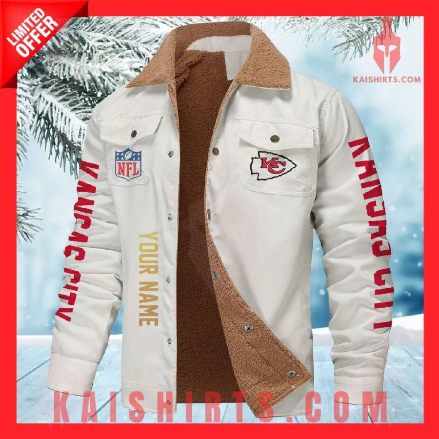 Kansas City Chiefs NFL Fleece Leather Jacket's Product Pictures - Kaishirts.com