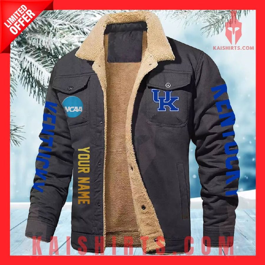 Kentucky Wildcats NCAA Fleece Leather Jacket's Product Pictures - Kaishirts.com